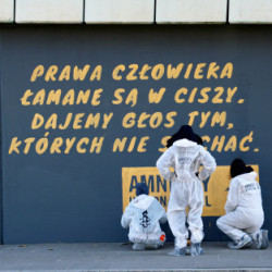 Mural poświęcony białoruskim obrońcom praw człowieka