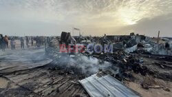 Aftermath of Israeli strikes on Rafah camp - AFP