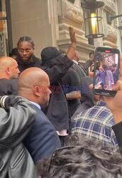 *EXCLUSIVE* Former Brazilian superstar football player Ronaldinho Gaucho seen with rapper Central Cee and Clint 419 leave their hotel in London to head to the Champions League final at Wembley after promoting Ronaldinho's new Nike boots.