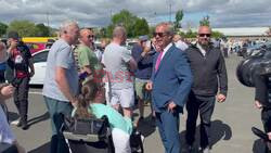 Nigel Farage greeting crowds in Sunderland