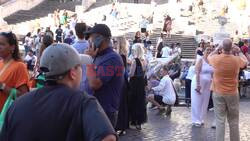 *PREMIUM-EXCLUSIVE* *MUST CALL FOR PRICING* The American Actor Sebastian Stan recreates his own 'Pam and Tommy' out with his blonde beauty Annabelle Wallis spotted out on their romantic holiday in Rome.