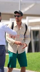 *EXCLUSIVE* 'The Gentleman' star Theo James arrives at Naples Airport.