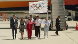 Olympic flag lands in Los Angeles four years ahead of LA 28 - AFP