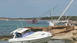 *EXCLUSIVE* An Incredible storm on Formentera left many boats crashed on the rocks.