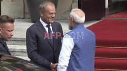 Indian Prime Minister Modi welcomed by Polish counterpart Tusk in Warsaw- AFP