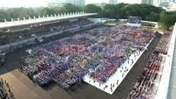 Pope Francis arrives at Indonesian stadium for Holy Mass - AFP