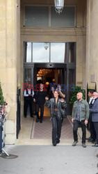 Model Bella Hadid leaving her hotel heading to the Saint Laurent Show during Paris Fashion Week