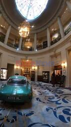 Aston Martin DB4 GT Zagato car inside The RAC Club in London