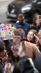 The American Actor Andrew Garfield back to his hotel after the Valentino show in Paris, France