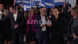 Far-right candidate Herbert Kickl celebrates party's victory in Austrian national elections - AFP