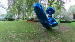 Jeff Koons 'Balloon Monkey' ( Blue ) in St James's Square. A lot in the Christie's 20th/21st Century: London Evening Sale