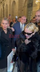 *EXCLUSIVE* Madonna leaves the Ritz hotel and heads for dinner at Square Trousseau with Michèle Lamy in Paris, France