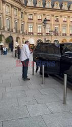 66-year-old American singer/Actress Madonna is seen arriving at her hotel while out in Paris.