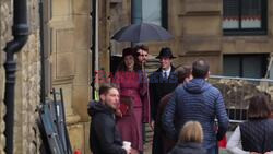 *PREMIUM-EXCLUSIVE* MUST CALL FOR PRICING BEFORE USAGE - Barry Keoghan Is Seen On The 'Peaky Blinders' Film Set For The First Time As He Films Alongside Sophie Rundle And Tim Roth.
*VIDEO TAKEN ON 30/10/2024*