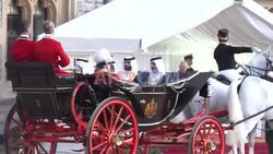 King Charles III hosts the King of Bahrain at Windsor Castle - AFP