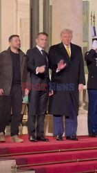 *EXCLUSIVE* French president Emmanuel Macron meets U.S. President-elect Donald Trump and President of Ukraine Volodymyr Zelenskyy in Paris