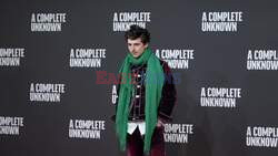 Timothee Chalamet and part of the cast attend the Red Carpet for the Italian premiere of "A Complete Unknown" at the Auditorium Parco della Musica Ennio Morricone in Rome