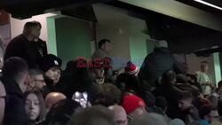 *EXCLUSIVE* Fans clash at the Manchester United v Rangers Europa League game at Old Trafford