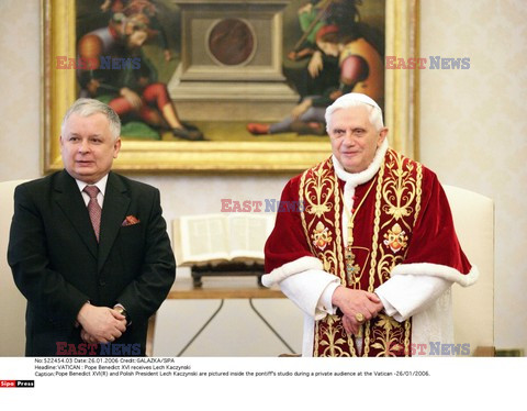 Prezydent Kaczynski z wizyta u Papieza Benedykta XVI