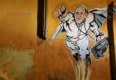 Mural, grafiti z Papieżem Franciszkiem