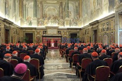 Pope Benedict XVI delivering a speech to cardinals 