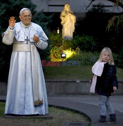 A statue of Pope Francis, which was placed at the site in Buenos Aires 