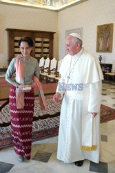 Aung San Suu Kyi na audiencji u papieża Franciszka