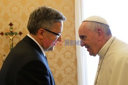 Prezydent Bronislaw Komorowski z wizytą u Papieża Franciszka