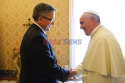 Prezydent Bronislaw Komorowski z wizytą u Papieża Franciszka