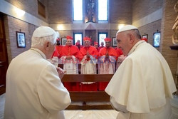 Papież Franciszek wraz z kardynałami spotkał się z Benedyktem 16