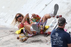 Na planie filmu The Beach Bum on Star Island