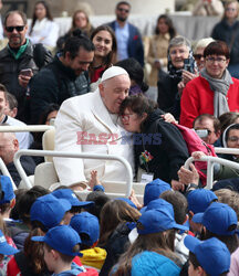 Papież Franciszek podczas audiencji