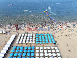 Tłumy na plaży w Chinach