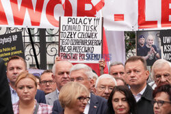 Protest PiS przed Ministerstwem Sprawiedliwości