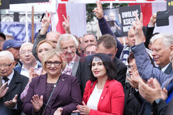 Protest PiS przed Ministerstwem Sprawiedliwości