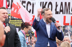 Protest PiS przed Ministerstwem Sprawiedliwości