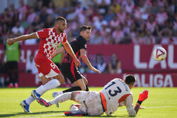 Robert Lewandowski w meczu z FC Girona