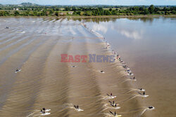 Paddleboardziści łapią fale Mascaret