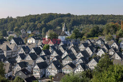 Siegerland- miasto z domami z muru pruskiego