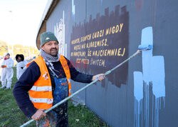 Mural poświęcony białoruskim obrońcom praw człowieka