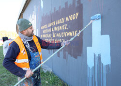 Mural poświęcony białoruskim obrońcom praw człowieka