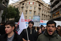 Protest studentów w Atenach