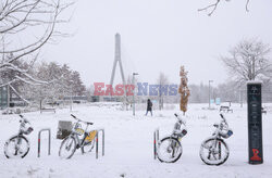 Pierwszy śnieg w Warszawie