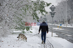 Pierwszy śnieg w Warszawie