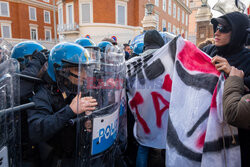 Protest studentów uniwersytetu La Sapienza w Rzymie