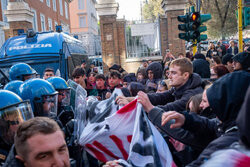 Protest studentów uniwersytetu La Sapienza w Rzymie