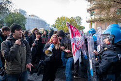 Protest studentów uniwersytetu La Sapienza w Rzymie