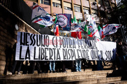 Protest studentów uniwersytetu La Sapienza w Rzymie