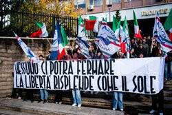 Protest studentów uniwersytetu La Sapienza w Rzymie