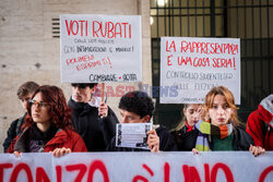 Protest studentów uniwersytetu La Sapienza w Rzymie